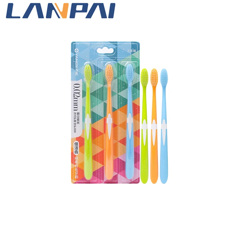 

Soft Adult Toothbrush Care Antibacterial Colour Cleaning Tool Three Pack