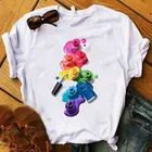 Женская футболка с графическим 3D принтом для ногтей, цветная модная футболка с милым принтом, женская футболка, женская одежда, футболка