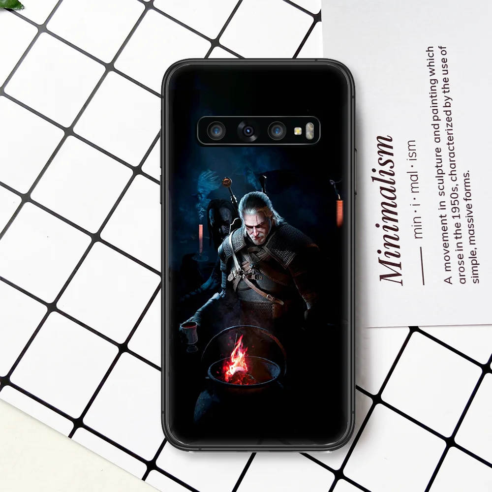 

Witchers Game Phone Case Cover For For SamSung Galaxy S Note 7 8 9 10 20 Uitra Plus E Lite Black black Etui Soft Back Painting