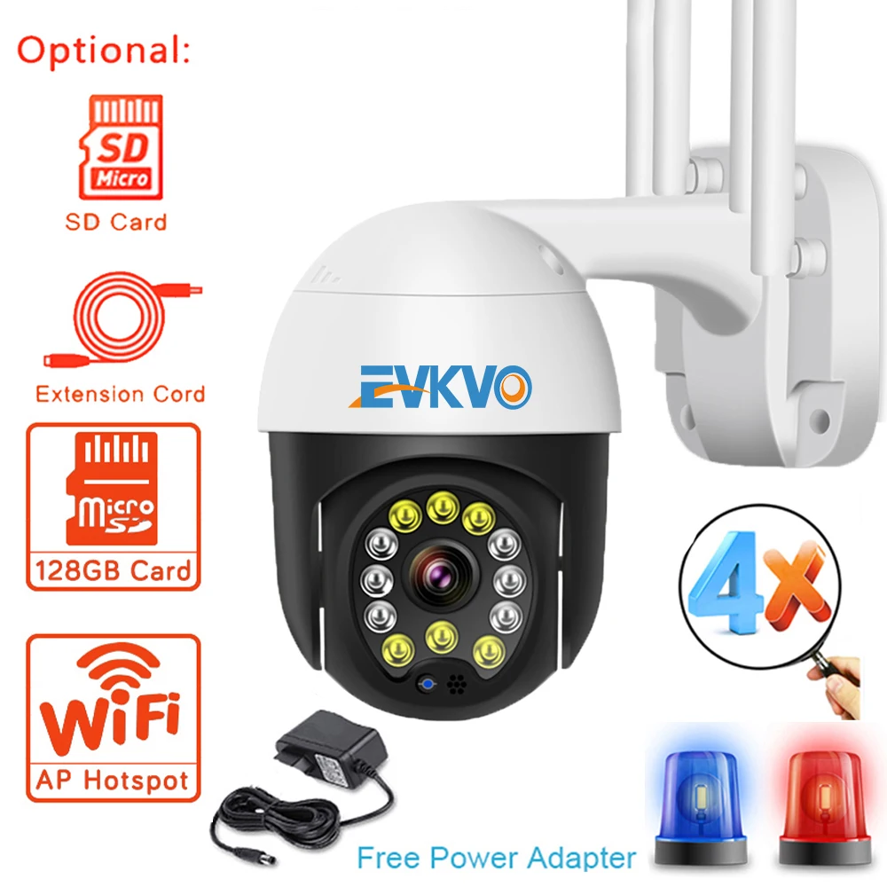 

3MP PTZ Wireless IP Camera Outdoor 4X Digital Zoom Auto Tracking WiFi Security CCTV Camera Audio AI Human Detection YCC365 Plus