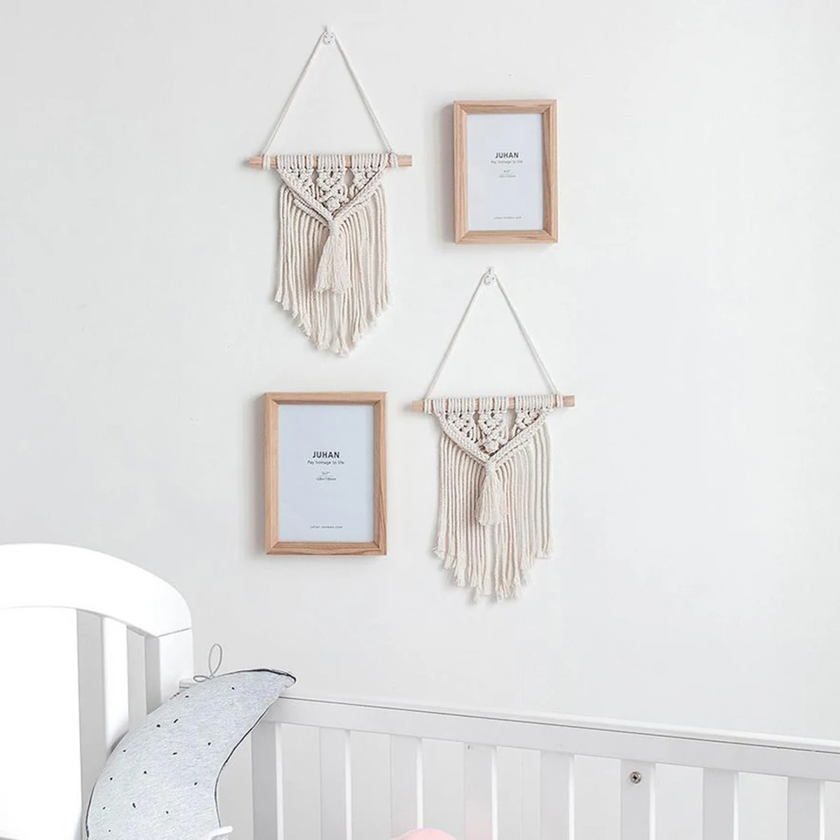 

2Pcs/Lot Small Bohemia Macrame Tapestry Wall Hanging Woven Wall Art Decorative Tapestry Mini Tassel Piece For Home Room Decor