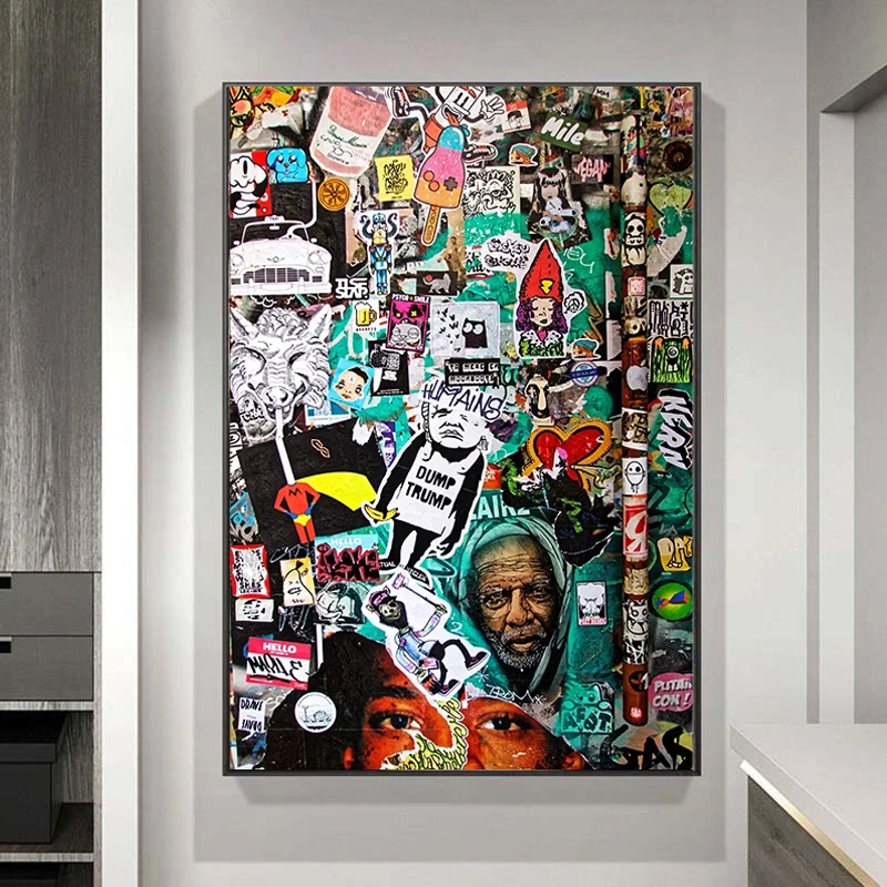 Современный абстрактный фон с изображением уличного граффити плакаты художника