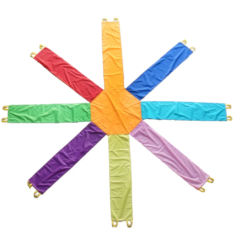 

Octagonal fun game umbrella outdoor toys Early Education kindergarten Sense training Rainbow Umbrella team game