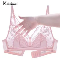 Meizimei бюстгальтер без косточек ультра тонкий прозрачный бюстгальтер для женщин нижнее белье сексуальное нижнее белье пуш-ап размера плюс кружево на косточках для девушек