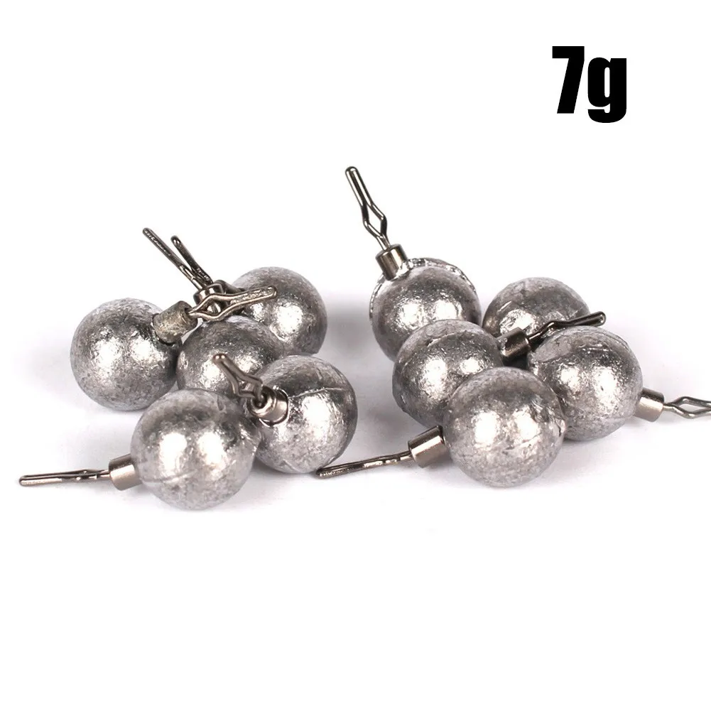 

10 Pieces Of Fishing Lead Sinker Weight Fixture Head Deep Water Ball Sinker Quick Release Connector Round American Lure Sinker
