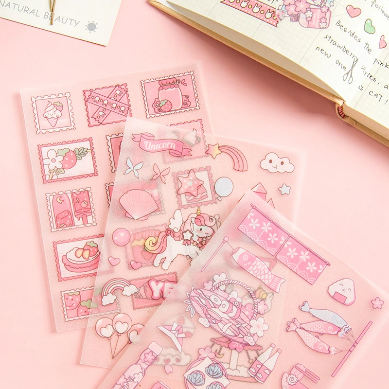 

4PCS/Pack Cute Diary Stickers Scrapbooking Girl Generation Series Planner Japanese Kawaii Decorative Stationery Sticker Anime
