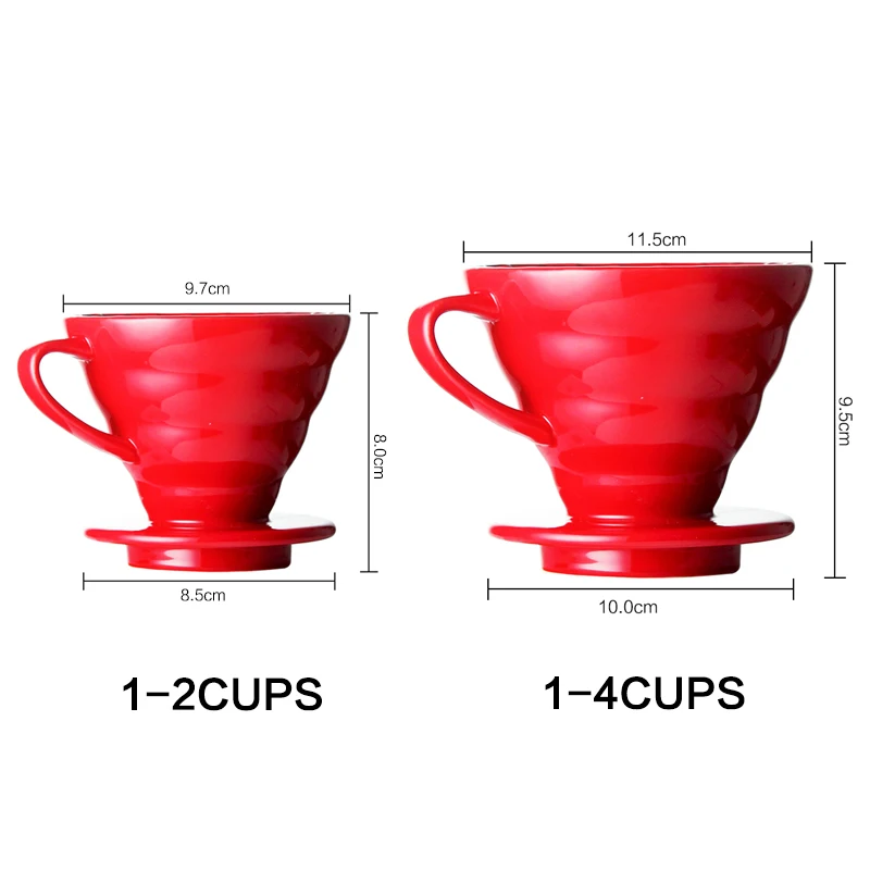 

Ceramic Coffee Dripper Engine Style Coffee Drip Filter Cup Permanent Pour Over Coffee Maker with Separate Stand for 1-4 Cups