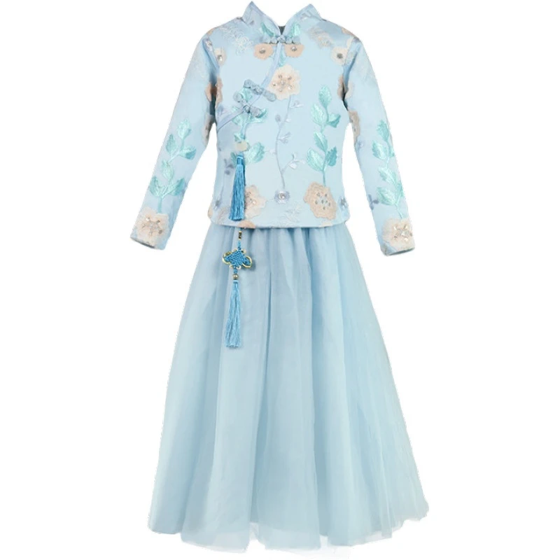 Платье для девочек с цветами в китайском стиле платье свадебвечерние вечернее