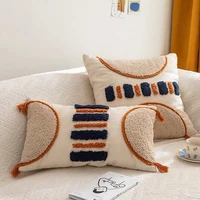 nordic style moroccan tufted autumn winter velvet pillowcase embroidered tassel woven cushion homestay fashion pillowcase