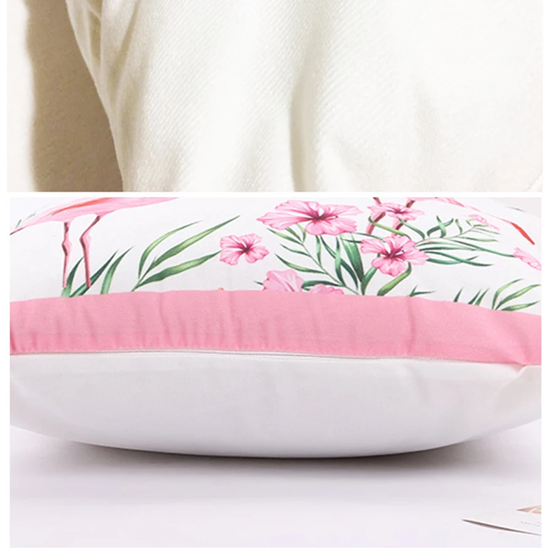 Полиэстер розового цвета в виде мультяшного Подушка &quotфламинго&quot крышка с