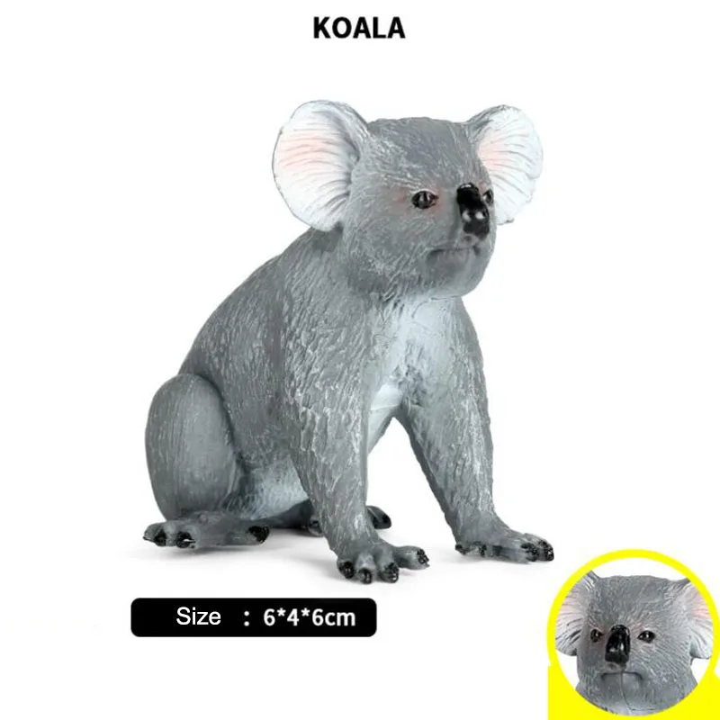 

Children's Simulation Koala Static Animal Model Plastic Solid Static Garden Decoration Ornaments Lovely Kids Educational Toys