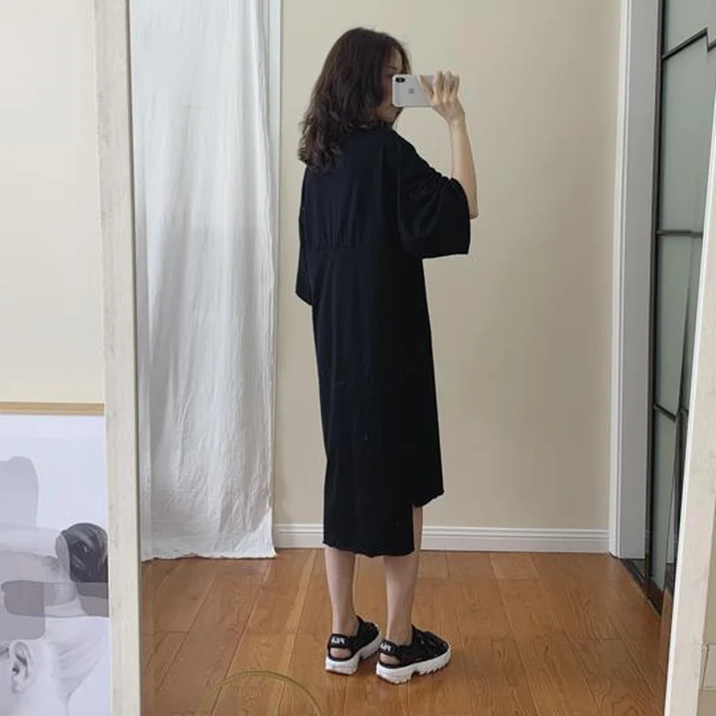 

sleepshirts women o-neck solid knee-length basic simple elegant nightwear soft high quality popular nightgowns female summer new