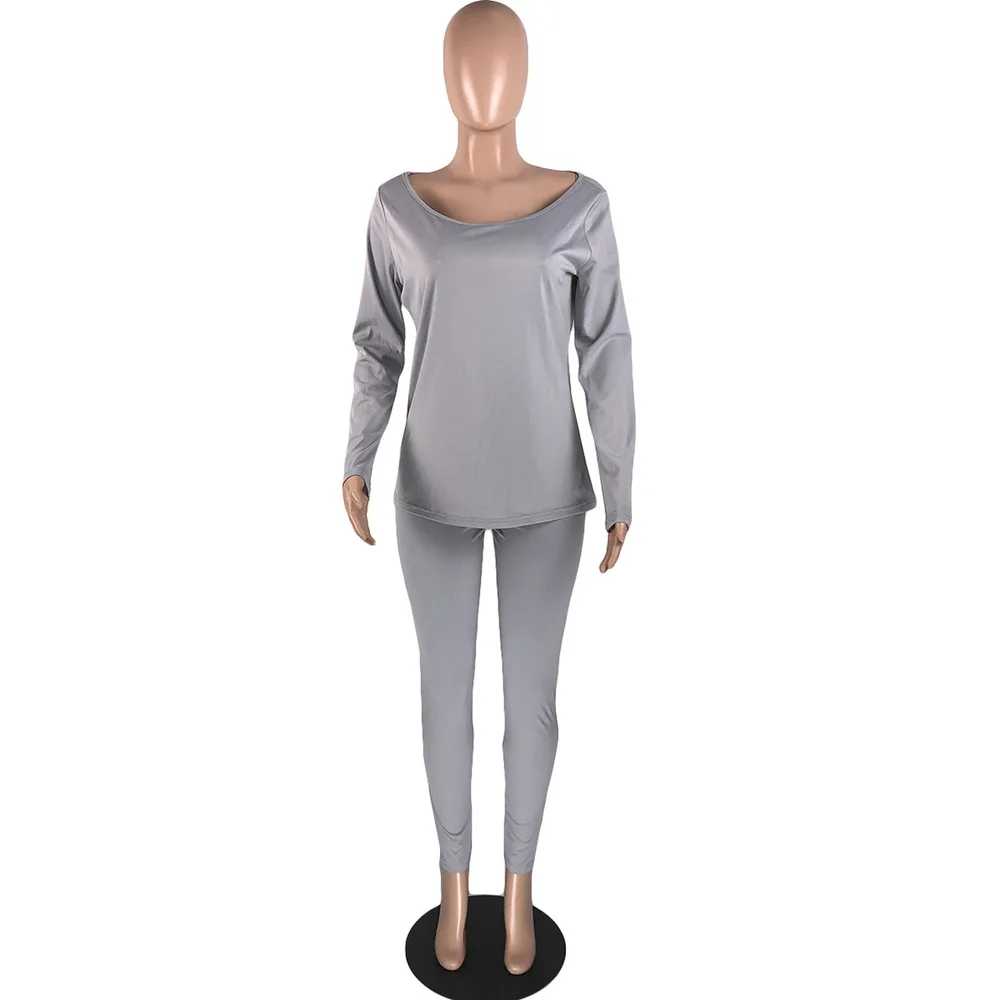 

Women Workout Sporty Two Piece Sweatsuit One Shoulder Full Sleeve Pullover Top and Fitness Jogger Sweatpant Set Lounge Wear Suit