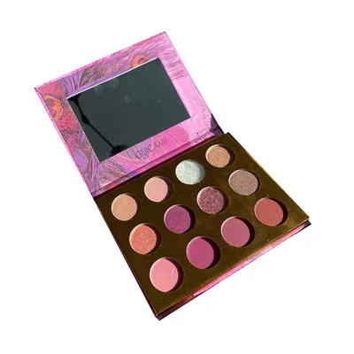 

Pink and purple 12 Colors Glitter Eyeshadow Palette Matte shimmer eye shadow palette Waterproof Makeup