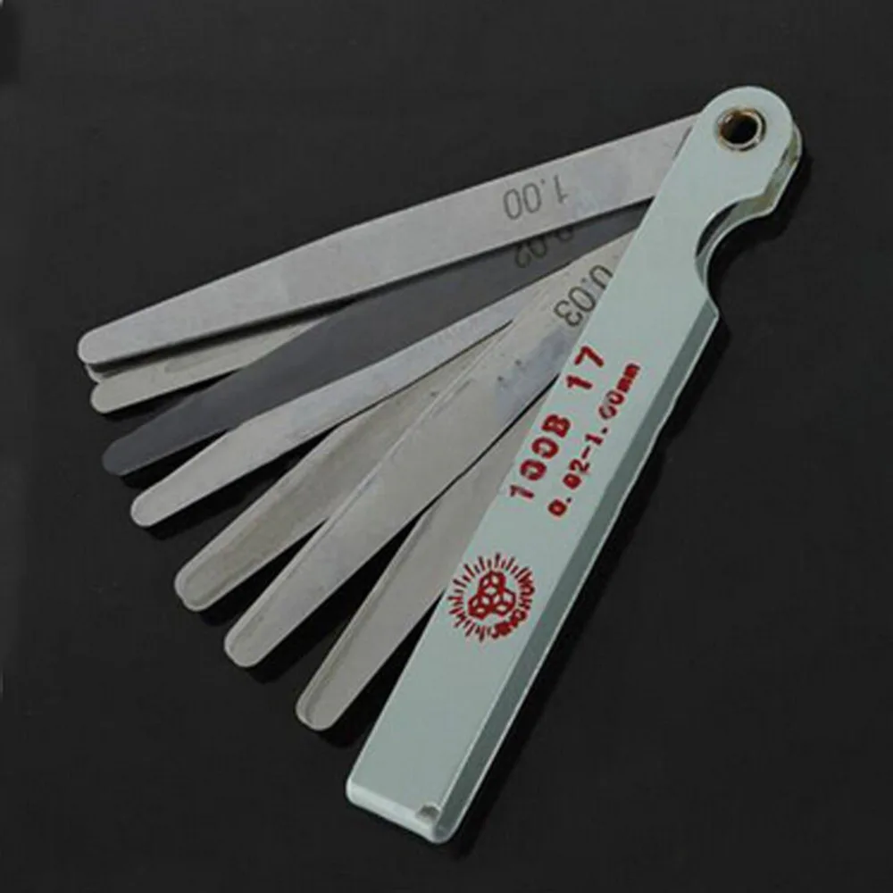 

100mm Length Metric Feeler Gauge 17 Blade Gap Filler 0.02-1.00mm Thickness Measurement Layout Tool