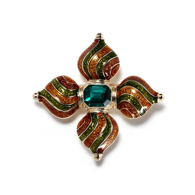 Женская эмалированная брошь CINDY XIANG разноцветная в стиле барокко на осень|Броши| |