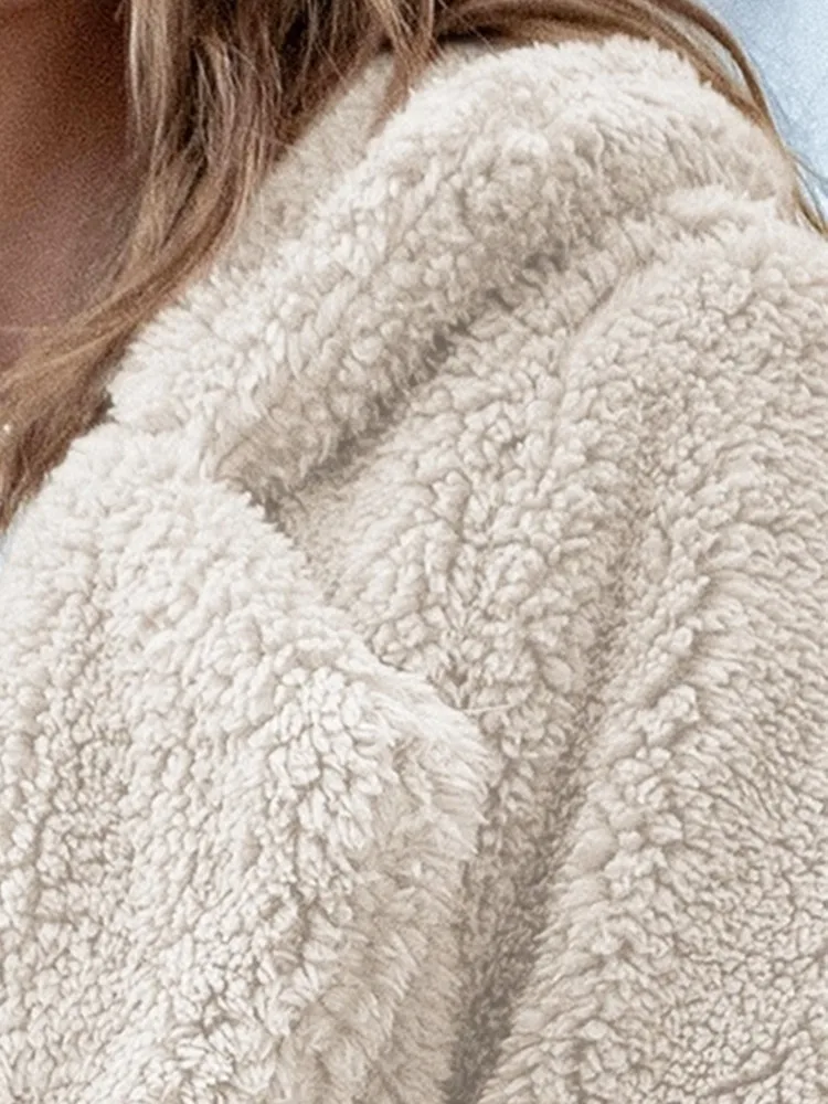 

Winter Women High Quality Faux Wool Fur Coat Luxury Long Fur Coat Loose Lapel OverCoat Thick Warm Plus Size Female Plush Coats