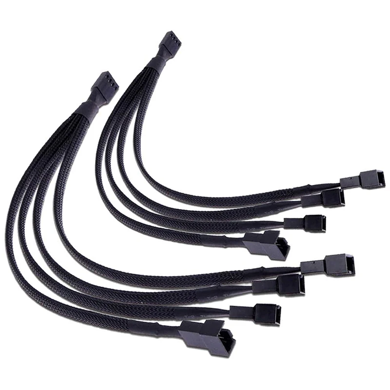 

PWM Fan Splitter,TeamProfitcom 4 pin Adapter Cable Sleeved Braided Y Splitter 4 Pin Fan Extension Power Cable