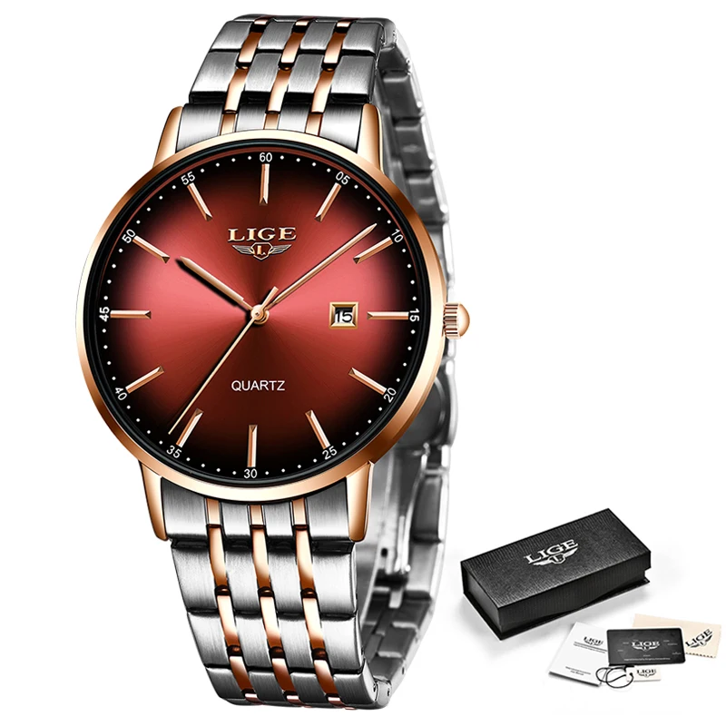 Женские часы Reloj Mujer LIGE модные брендовые роскошные женские ультратонкие со