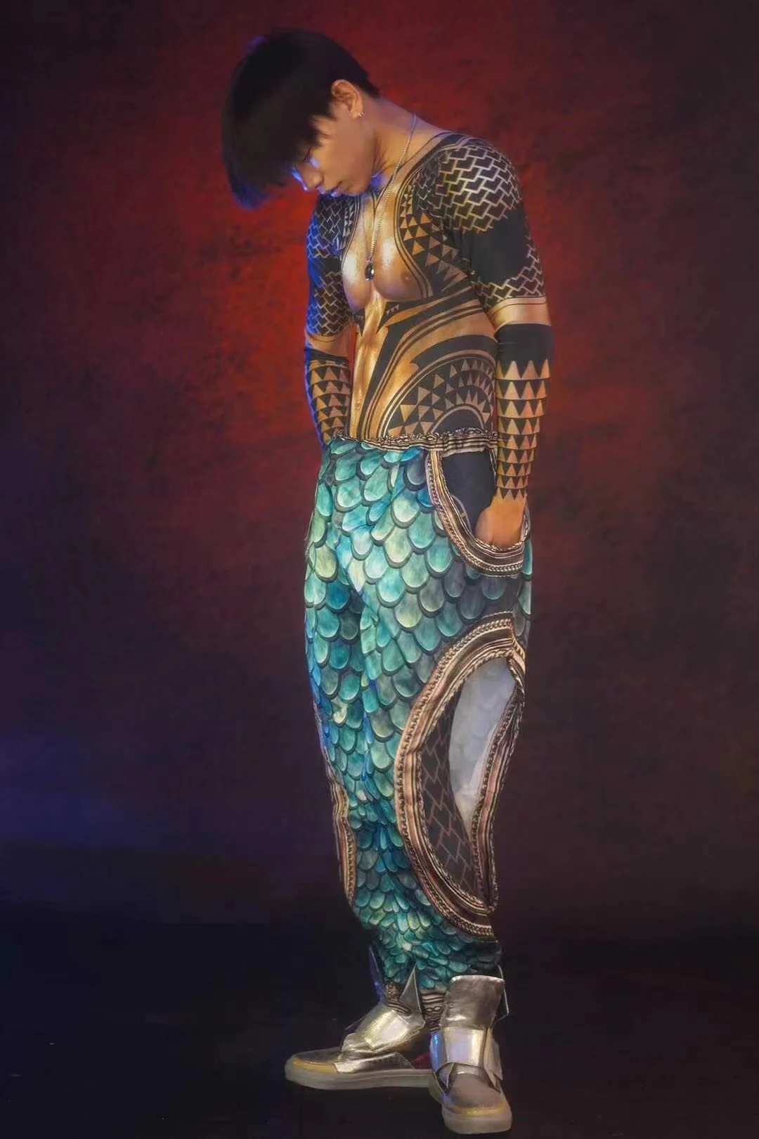 DJ музыкальный мужской боди певица танцор командная одежда сексуальные мужские