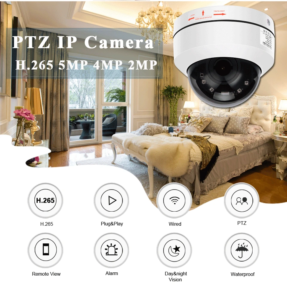 BESDER POE 5MP скоростная купольная PTZ IP камера PoE Мини CCTV безопасности Видео 4X зум