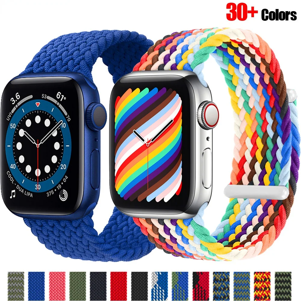 

Braided Solo Loop For Apple watch strap 44mm 40mm 38mm 42mm 40 44 mm FABRIC Nylon Elastic bracelet iWatch series 3 4 5 se 6 band