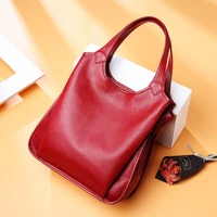 dienqi cow genuine leather bag ladies winter womens leather handbags big female shoulder bag red hand bags for women 2020 tote