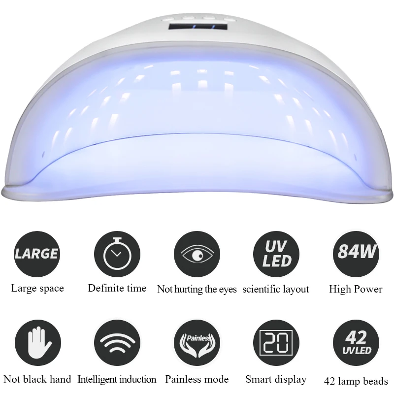 SUN8 УФ LED Сушилка для ногтей 84 Вт лампа отверждения гель-лака с нижней