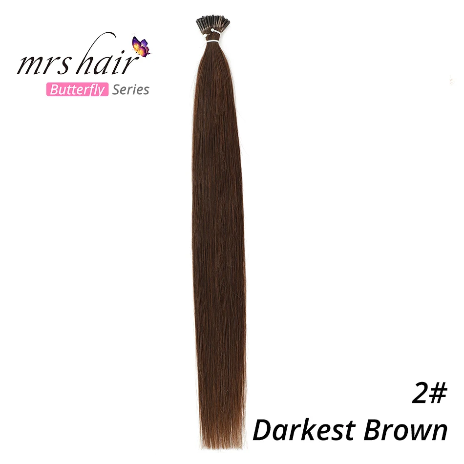 MRSHAIR 1 г/шт. 1" 20" 2" предварительно связаны волос я Совет машина сделала Реми прямые человеческие волосы на капсуле настоящие волосы 50 шт - Цвет: #2