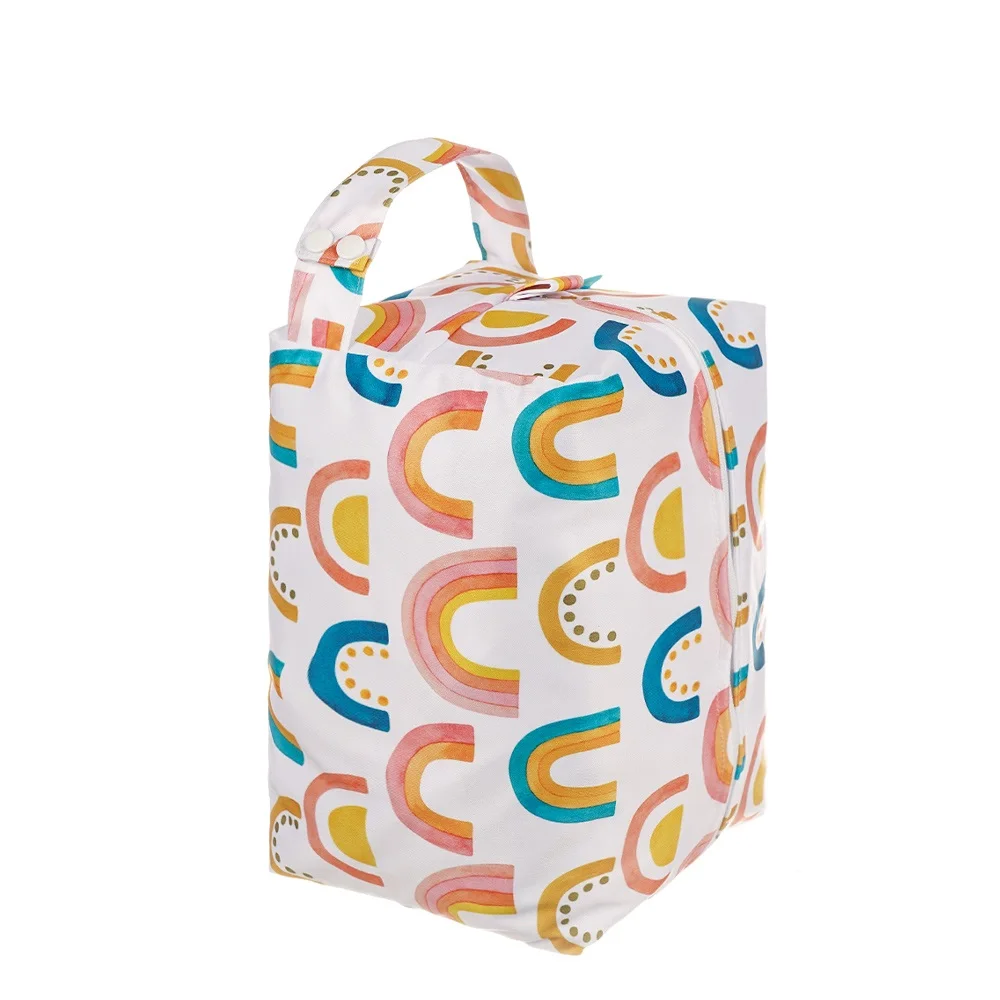 

Baby Diaper Pods Reusable Waterproof Fashion Prints Wet/Dry Cloth Wet Bag Mum'S Storage Travel Nappy Bag