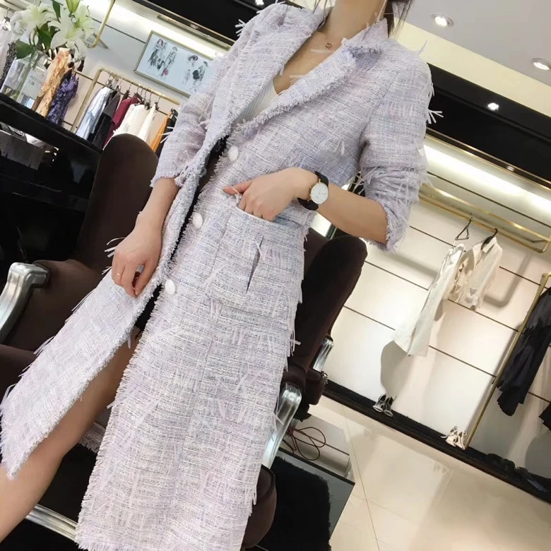 Женское твидовое пальто элегантное размера плюс casaco feminino 5xl 6xl на осень и зиму