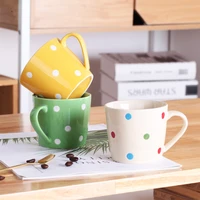 new 200ml multicolor wave point water cup lovely ceramic mug creative personality home breakfast milk coffee juice cups