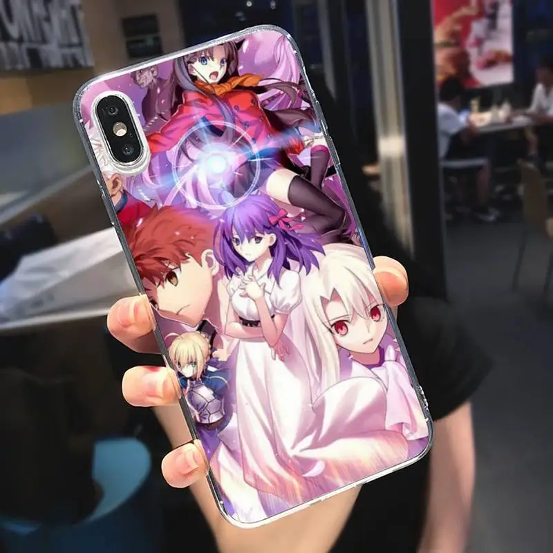 

Fate Series Grand Girl Anime Phone Cases Transparent for iPhone 6 7 8 11 12 s mini pro X XS XR MAX Plus