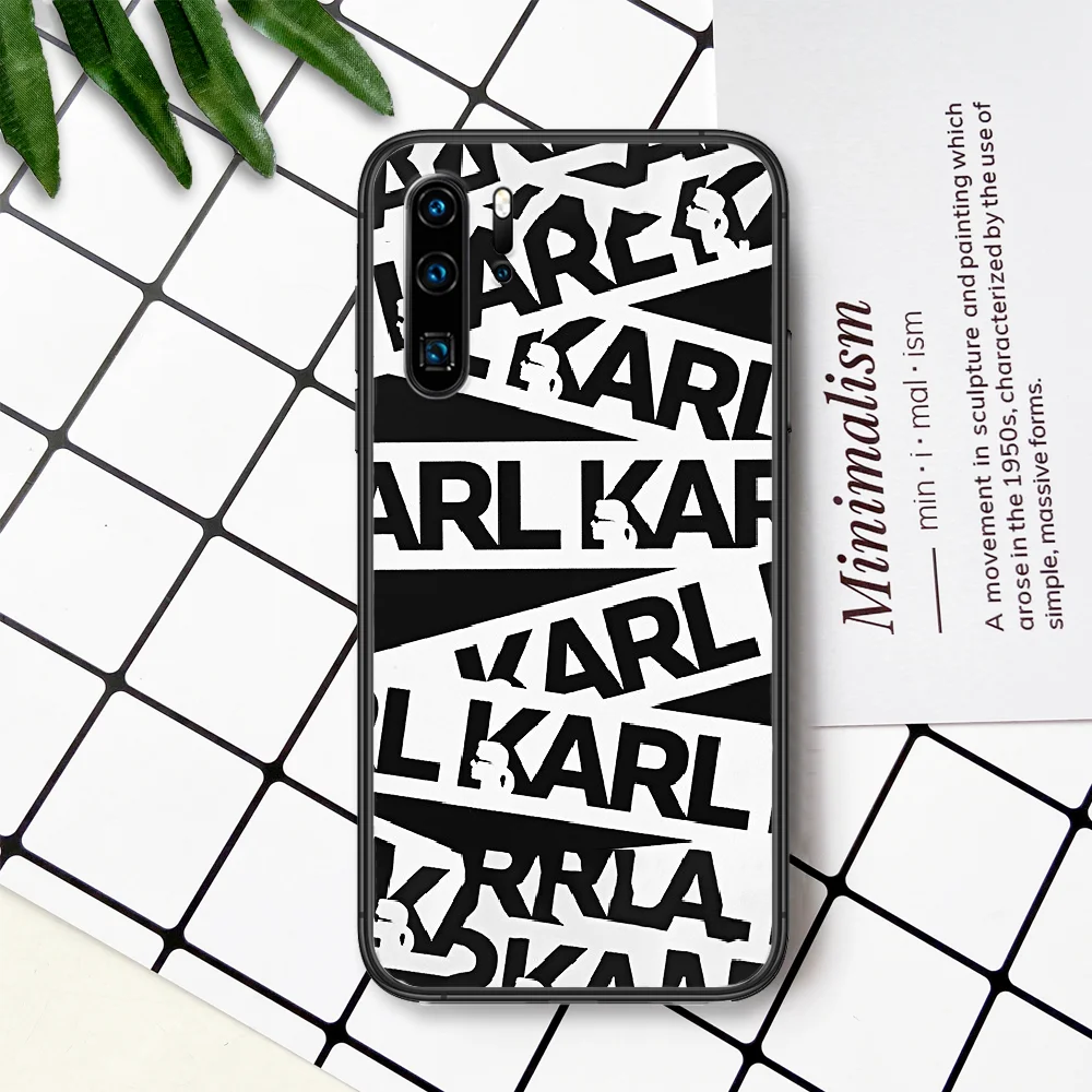 

Lagerfeld KARLs Brand Phone Case For Huawei P Mate Smart 10 20 30 40 Lite Z 2019 Pro black Waterproof Painting Etui Pretty Cover