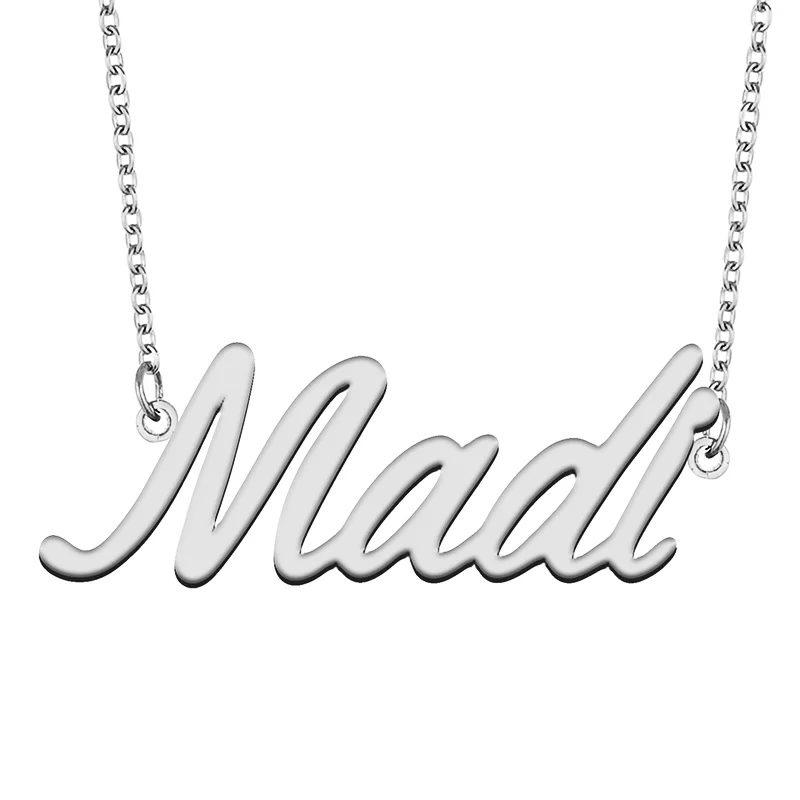 Madi Custom Name Necklace Customized Pendant Choker Personalized Jewelry Gift for Women Girls Friend Christmas Present