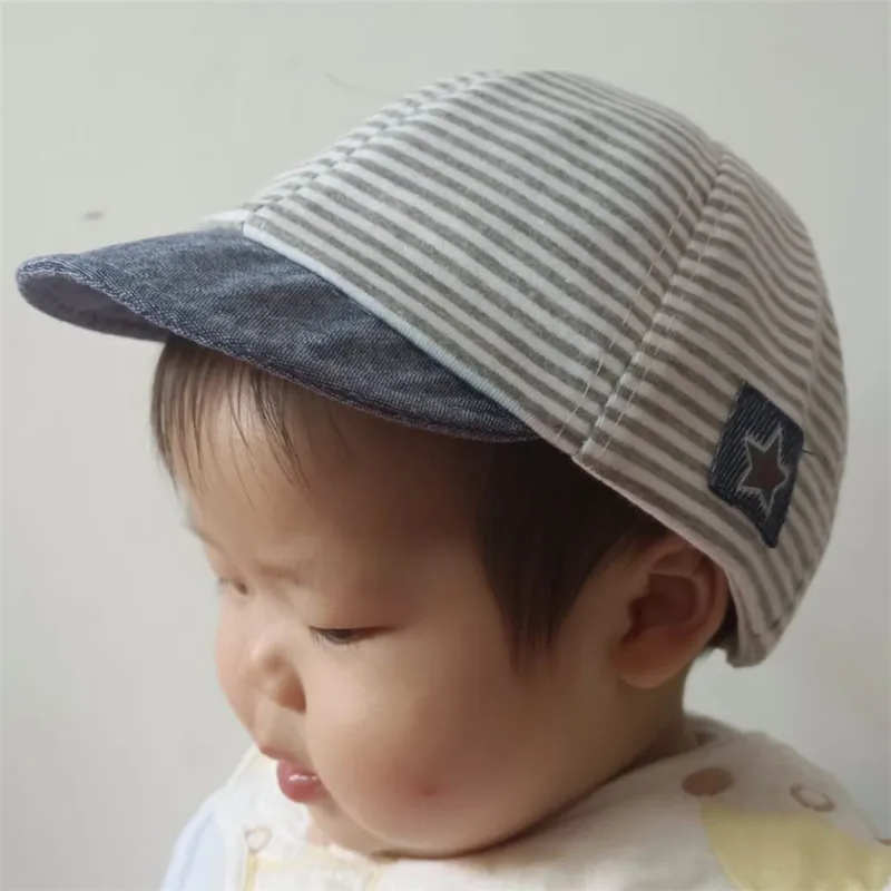 Весенне летняя детская шапка хлопковая шляпа от солнца милая полосатая мягкая
