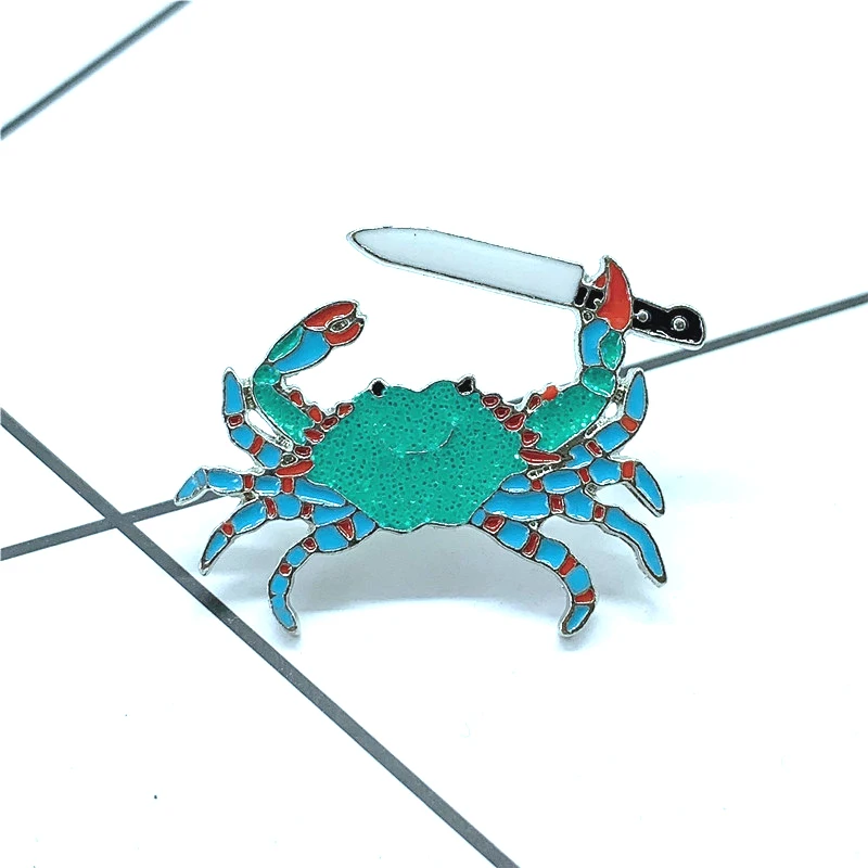 Милый Блестящий искусственный брикет с зеленым крабом | Украшения и аксессуары