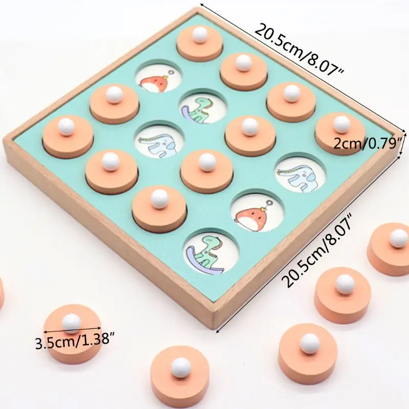 

Kids Wooden Memory Match Chess Game Children Early Educational 3D Puzzles Family Party Casual Game Toy