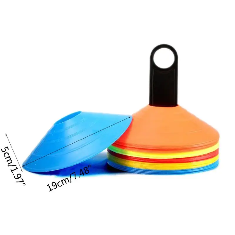 

50 Pack Soccer Cones Disc Cone Sets with Holder and Bag for Training Marking Dish Football Supplies