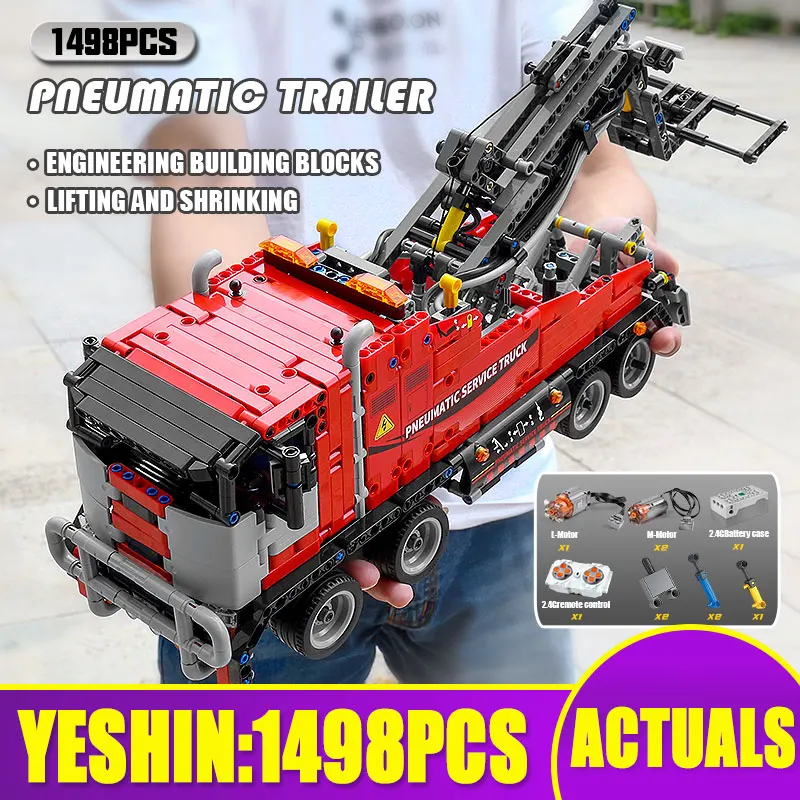 

Радиоуправляемый автомобиль MOULD KING 19001, игрушки, пневматический грузовик с дистанционным управлением через приложение, набор строительных ...