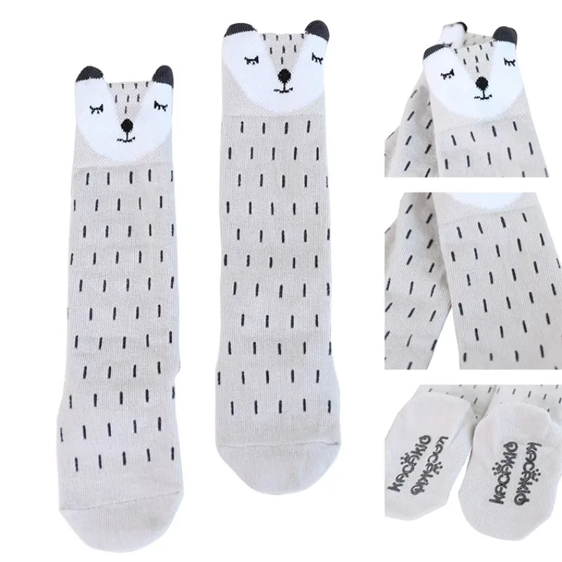 Fox-Calcetines hasta la rodilla de algod&oacute;n para beb&eacute;, ni&ntilde;o y ni&ntilde;a peque&ntilde;a, medias escolares de 0 a 3 a&ntilde;os, para Oto&ntilde;o e Invierno-3