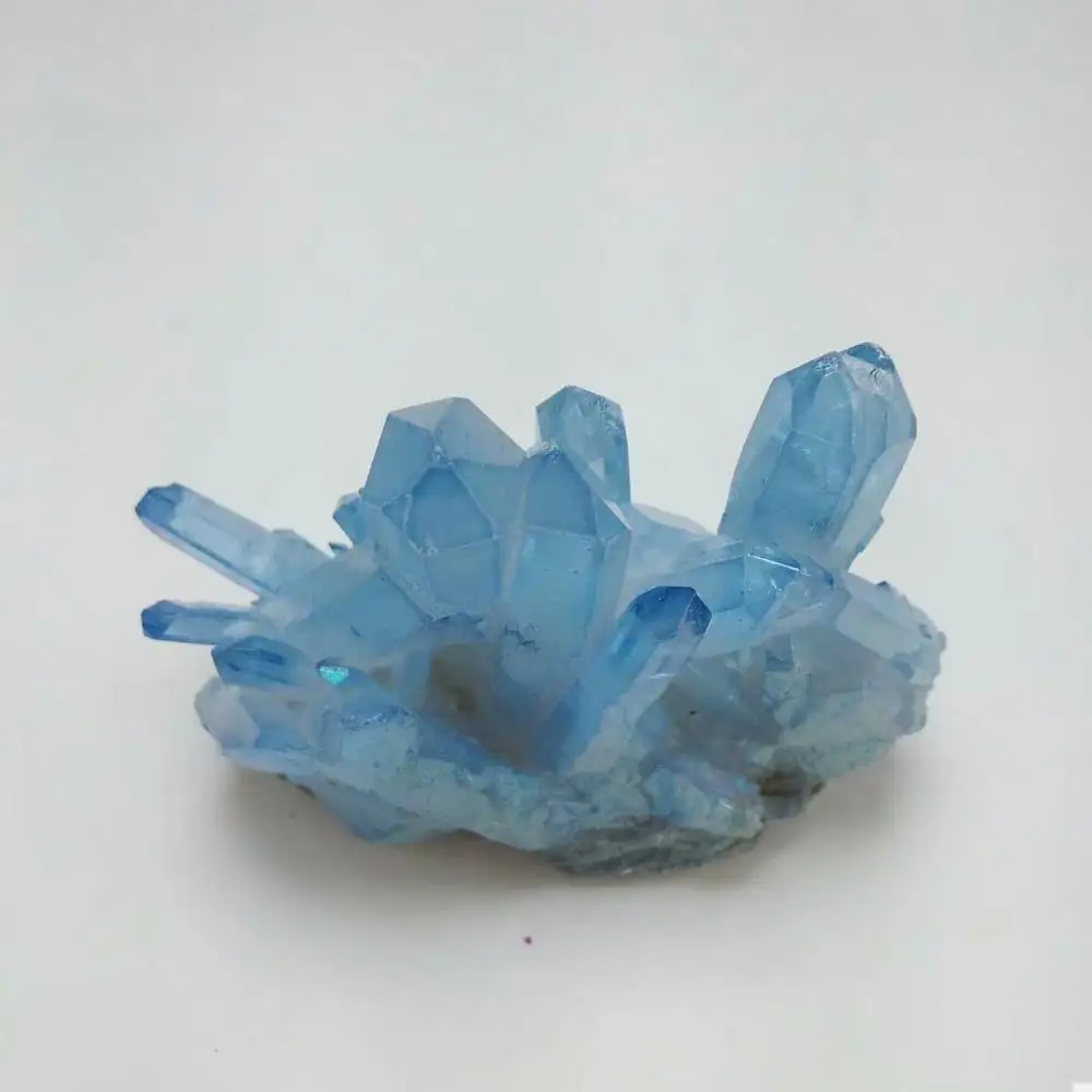 

1pc 180g lovely light blue angel aura crazy amethyst clusters natural quartz crystals and stones healing gifts office decor