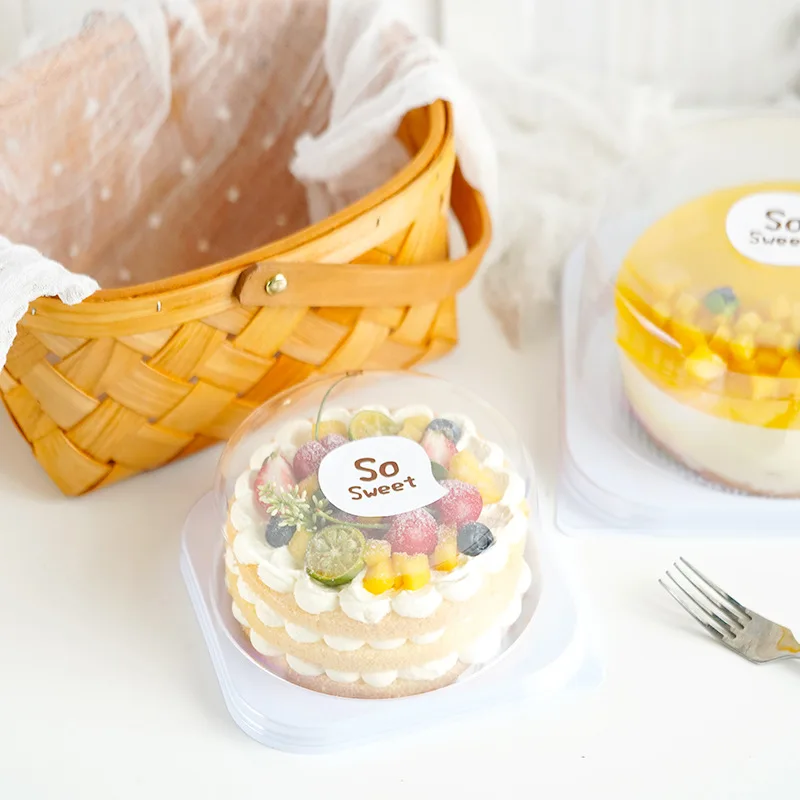

10Pieces Round Clear Heighten Cake Package Boxes Plastic Box Transparent Packaging Bake Case Dessert Cake Packing Box Gift Case