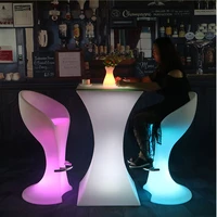 110cm height rechargeable led illuminated cocktail table waterproof glowing led bar table lighted up coffee table bar ktv disco