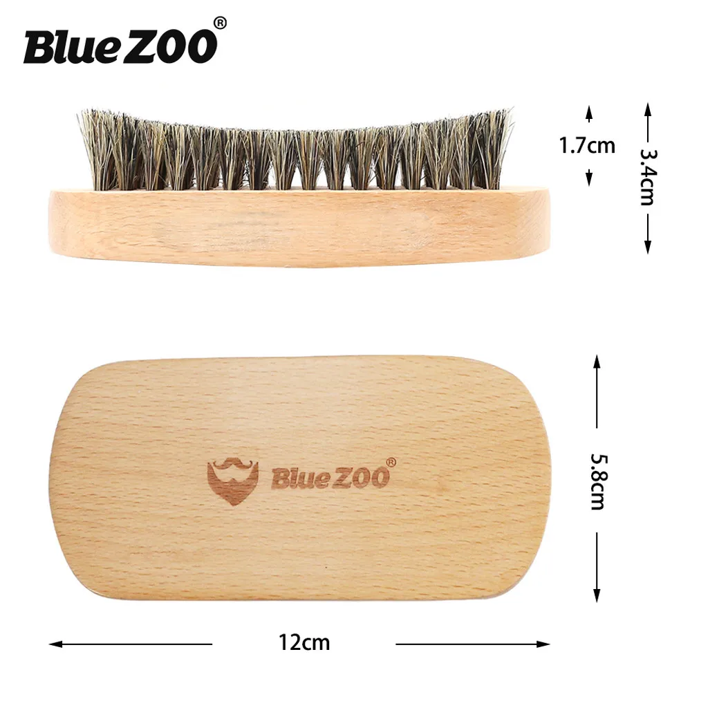 Мужская щетина Для волос Bluezoo щетка усов твердая овальная деревянная
