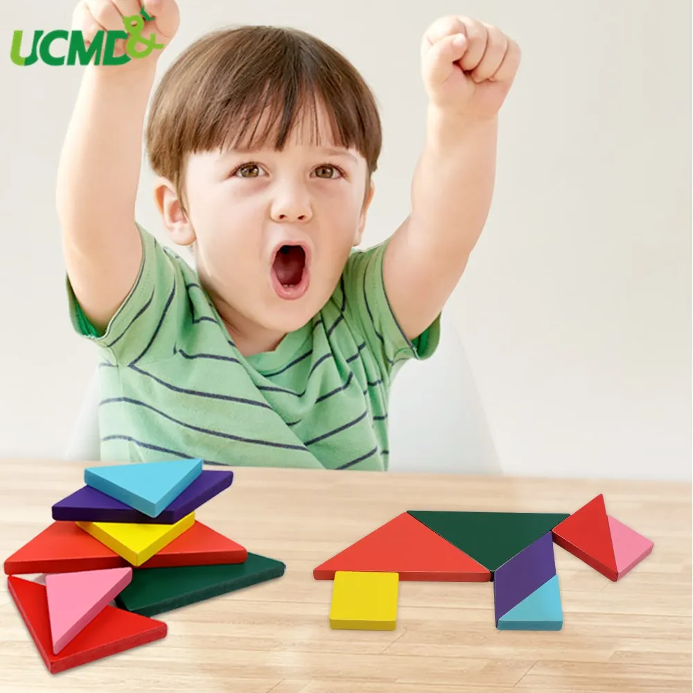 Деревянные Геометрические головоломки доска Монтессори математическая