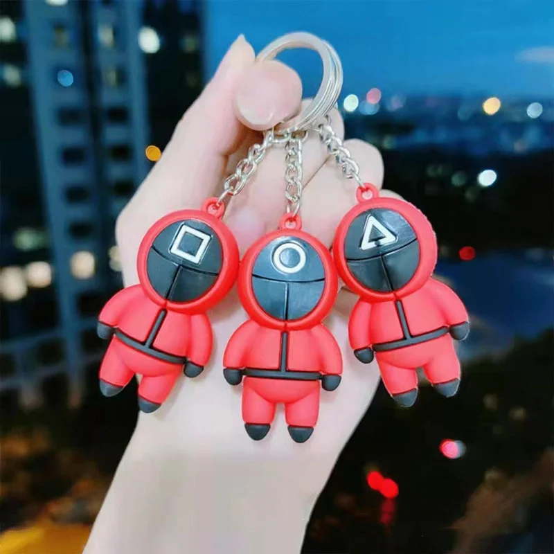 

Squid game mask key chain, COSPLAY clothing accessories, Korean film, pendant, anniversary key chain accessories.