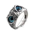 Открытое регулируемое кольцо в стиле ретро с изображением демона глаз совы