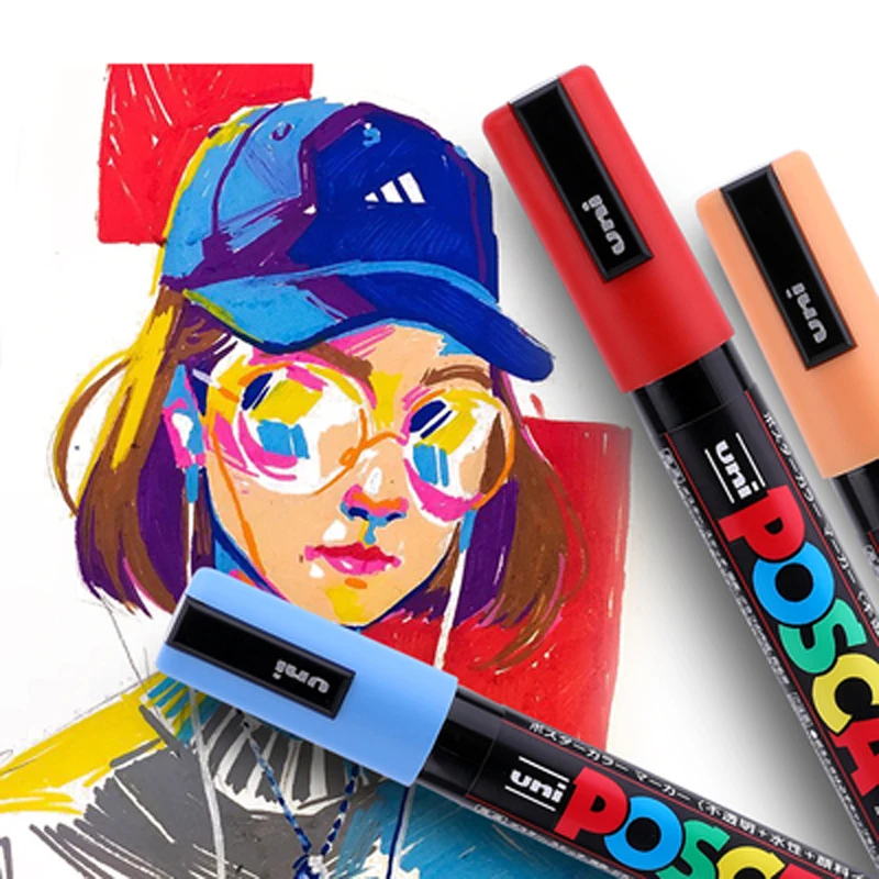 Uni Posca 6/15 шт. маркеры для рисования средняя и цветовая гамма 17 цветов в наличии |