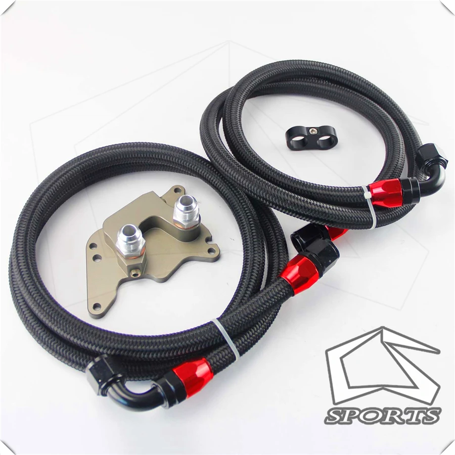 AN10 фильтр Сэндвич адаптер + нейлоновая оплетка или SS маслопровод Подходит для BMW